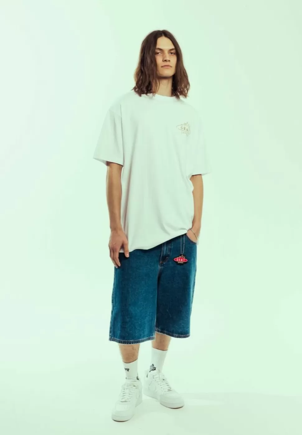 Shorts*Grimey Pantalon Corto Burn In Flames - Shorts Washed Blue - Ss24