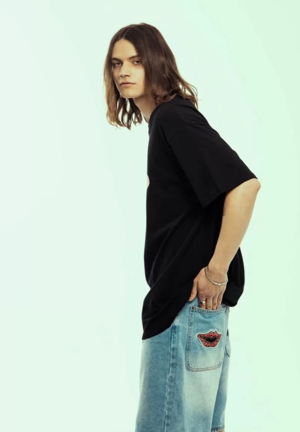 Shorts*Grimey Pantalon Corto Burn In Flames - Washed Light Blue - Ss24