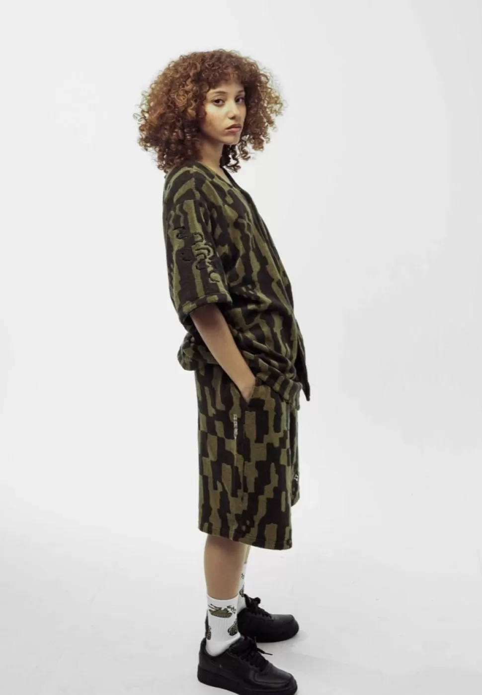 Shorts*Grimey Pantalon Corto Lucky Dragon All Over Jacquard Baggy - Black - Ss24
