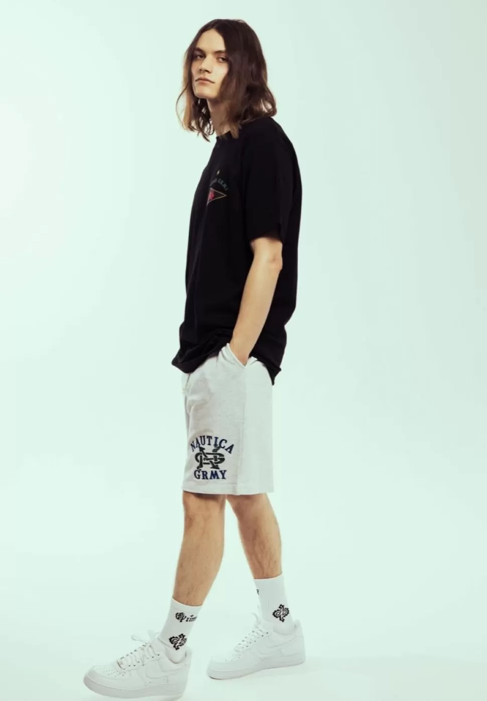 Shorts*Grimey Pantalon Corto Mighty Harmonist Nautica X Grmy - Sport Grey - Ss24