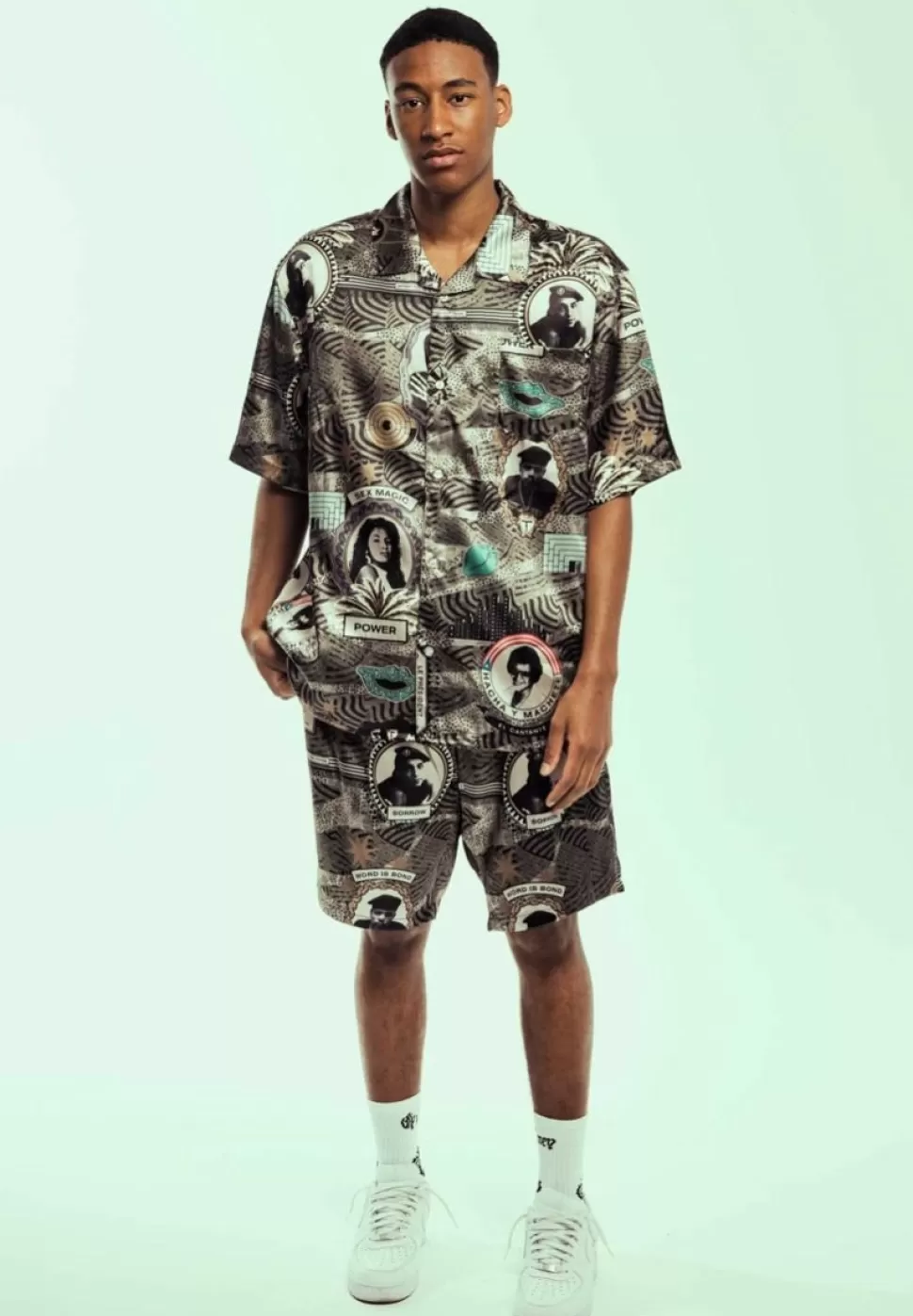 Shorts*Grimey Pantalon Corto Supastar Satin - Green - Ss24