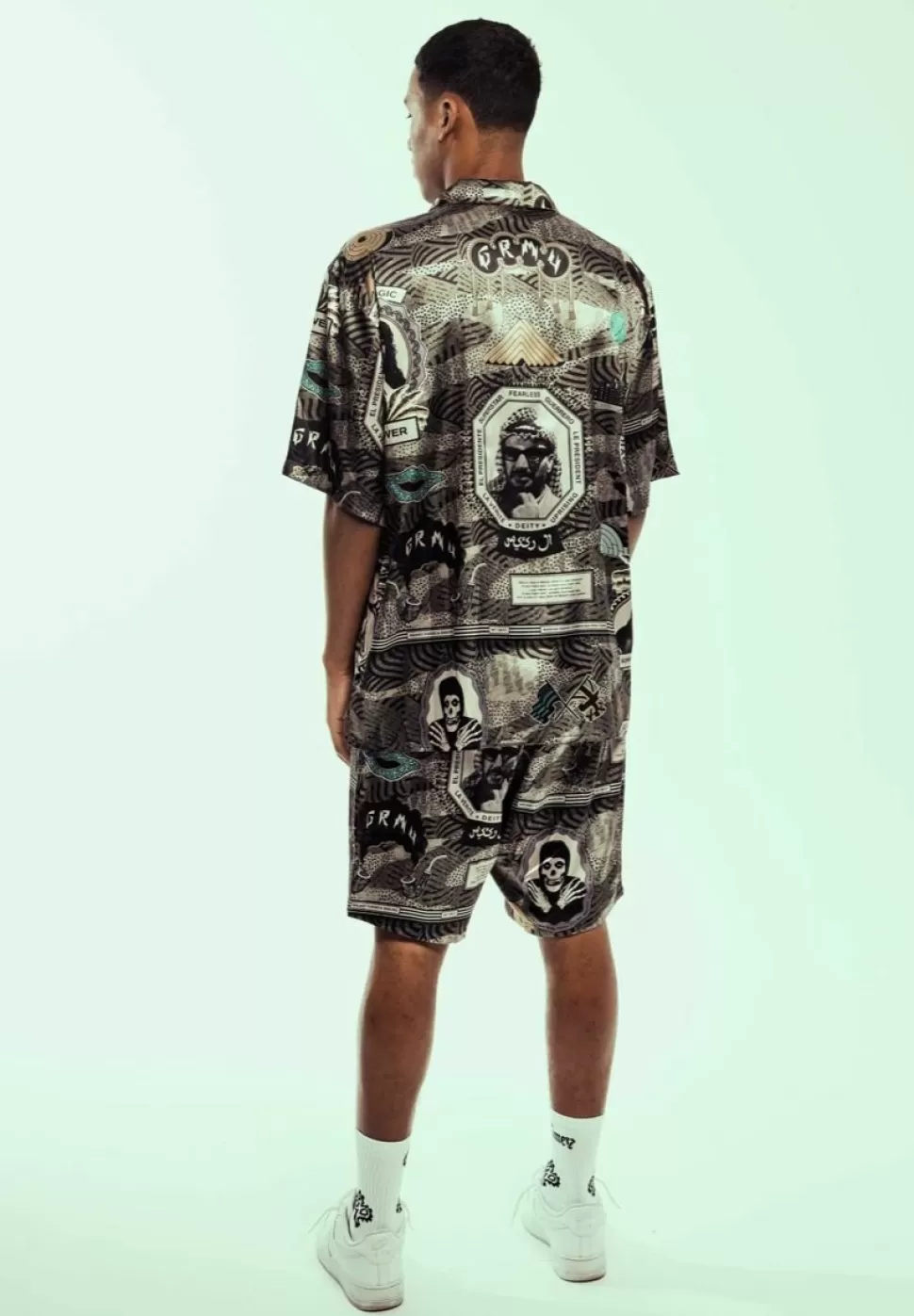 Shorts*Grimey Pantalon Corto Supastar Satin - Green - Ss24