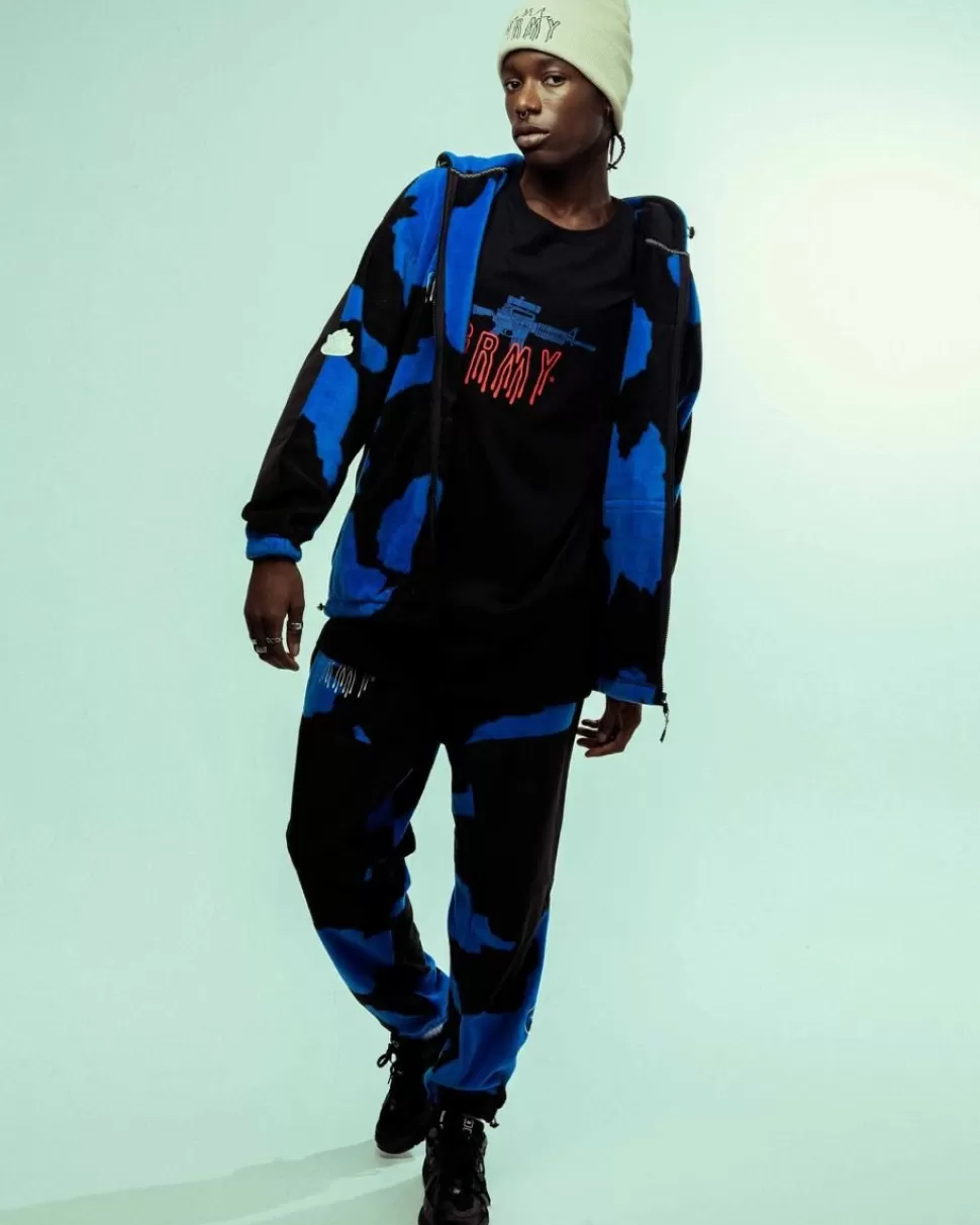 Pants*Grimey Pantalon Back At You All Over Print Polar Fleece - Royal Blue - Fw23