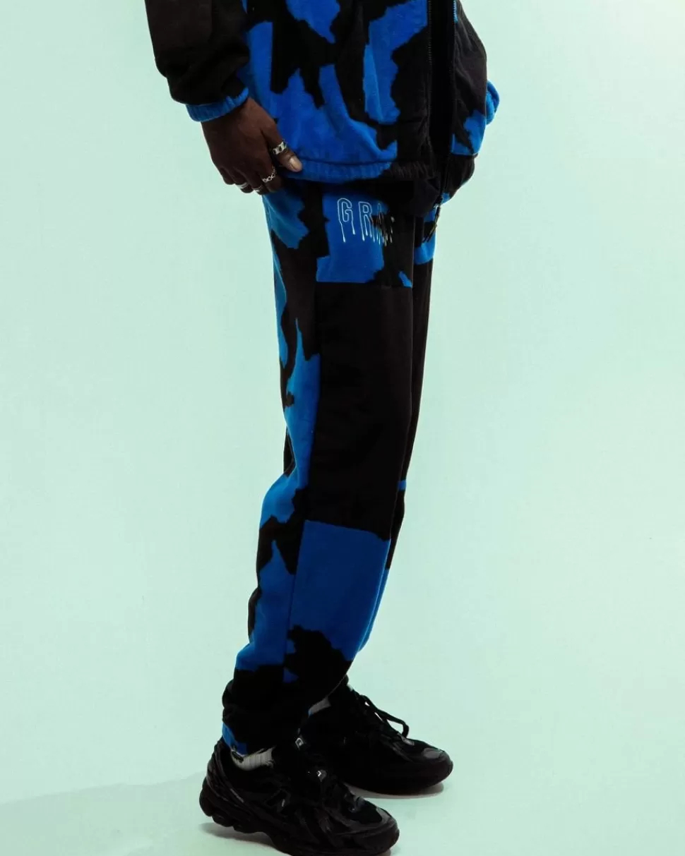Pants*Grimey Pantalon Back At You All Over Print Polar Fleece - Royal Blue - Fw23