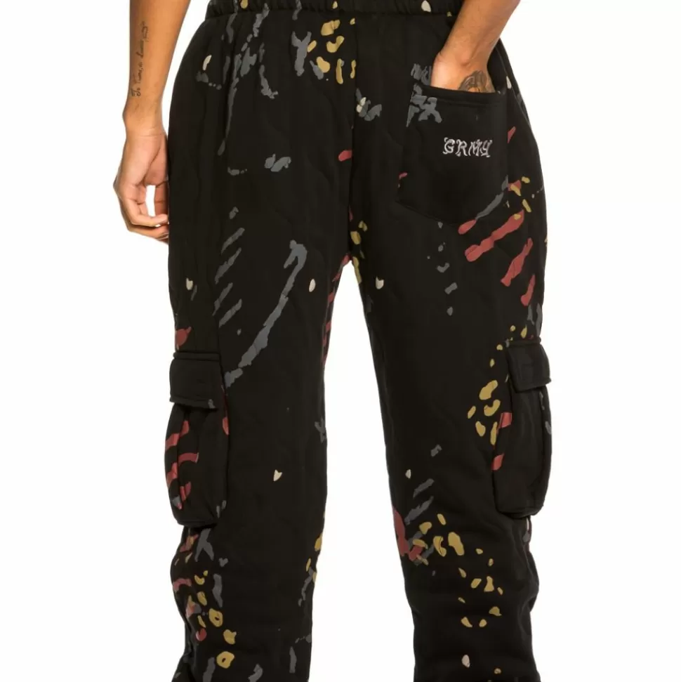 Pants*Grimey Pantalon "Jazz Thing" Padded All Over Print Sweatpants - Black - Fall 21
