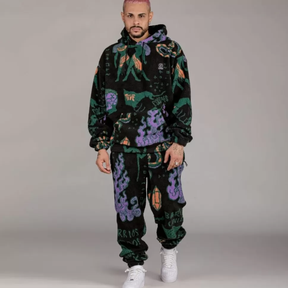 Recycled*Grimey Pantalon Lost Boys All Over Jacquard Sweatpants - Black - Winter 22