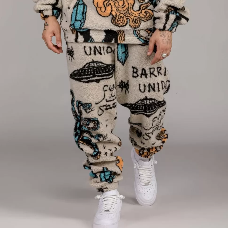 Recycled*Grimey Pantalon Lost Boys All Over Sweatpants - Cream - Winter 22