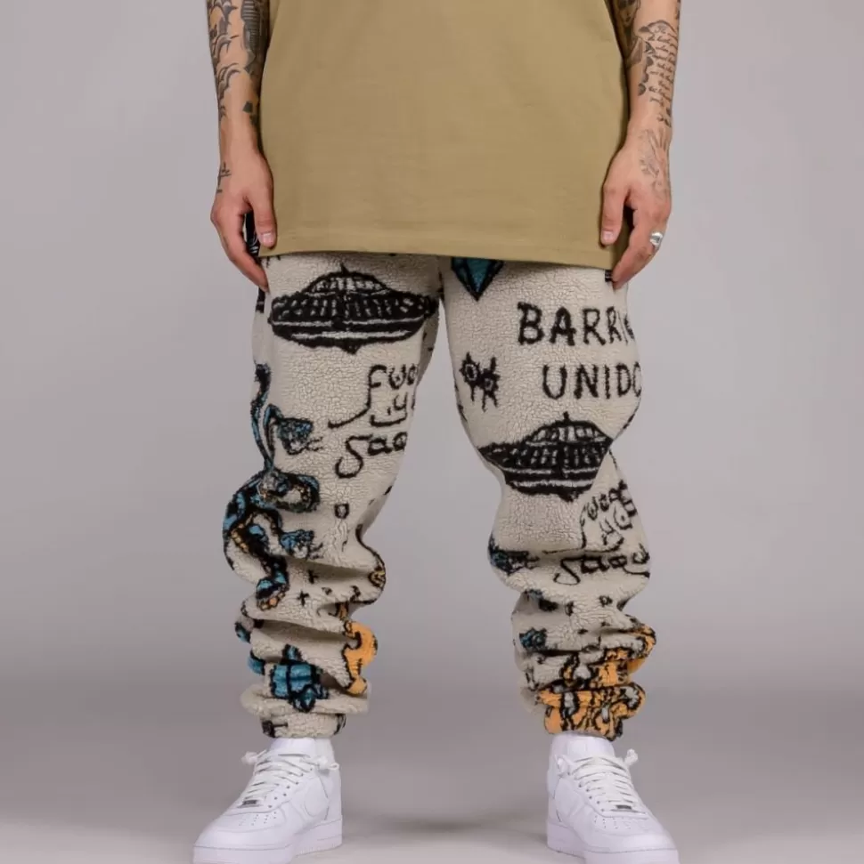 Recycled*Grimey Pantalon Lost Boys All Over Sweatpants - Cream - Winter 22