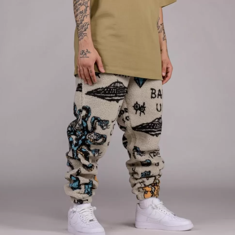 Recycled*Grimey Pantalon Lost Boys All Over Sweatpants - Cream - Winter 22