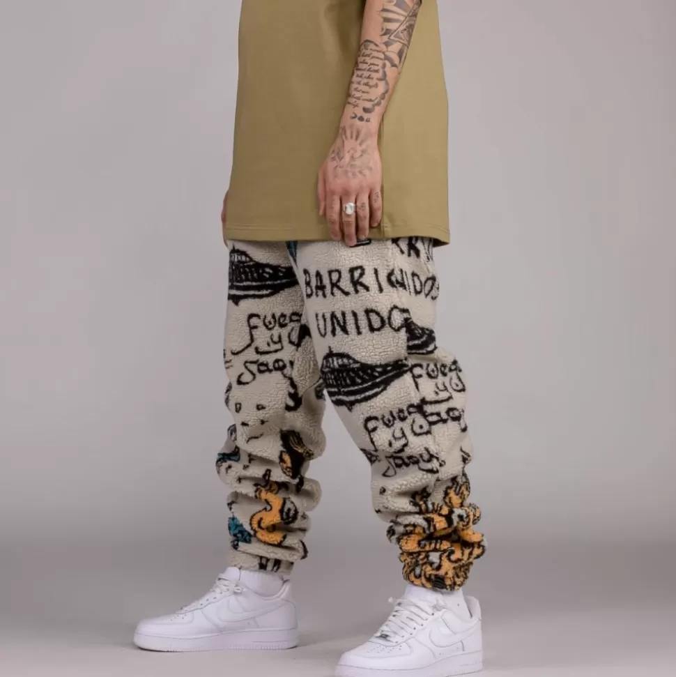 Recycled*Grimey Pantalon Lost Boys All Over Sweatpants - Cream - Winter 22