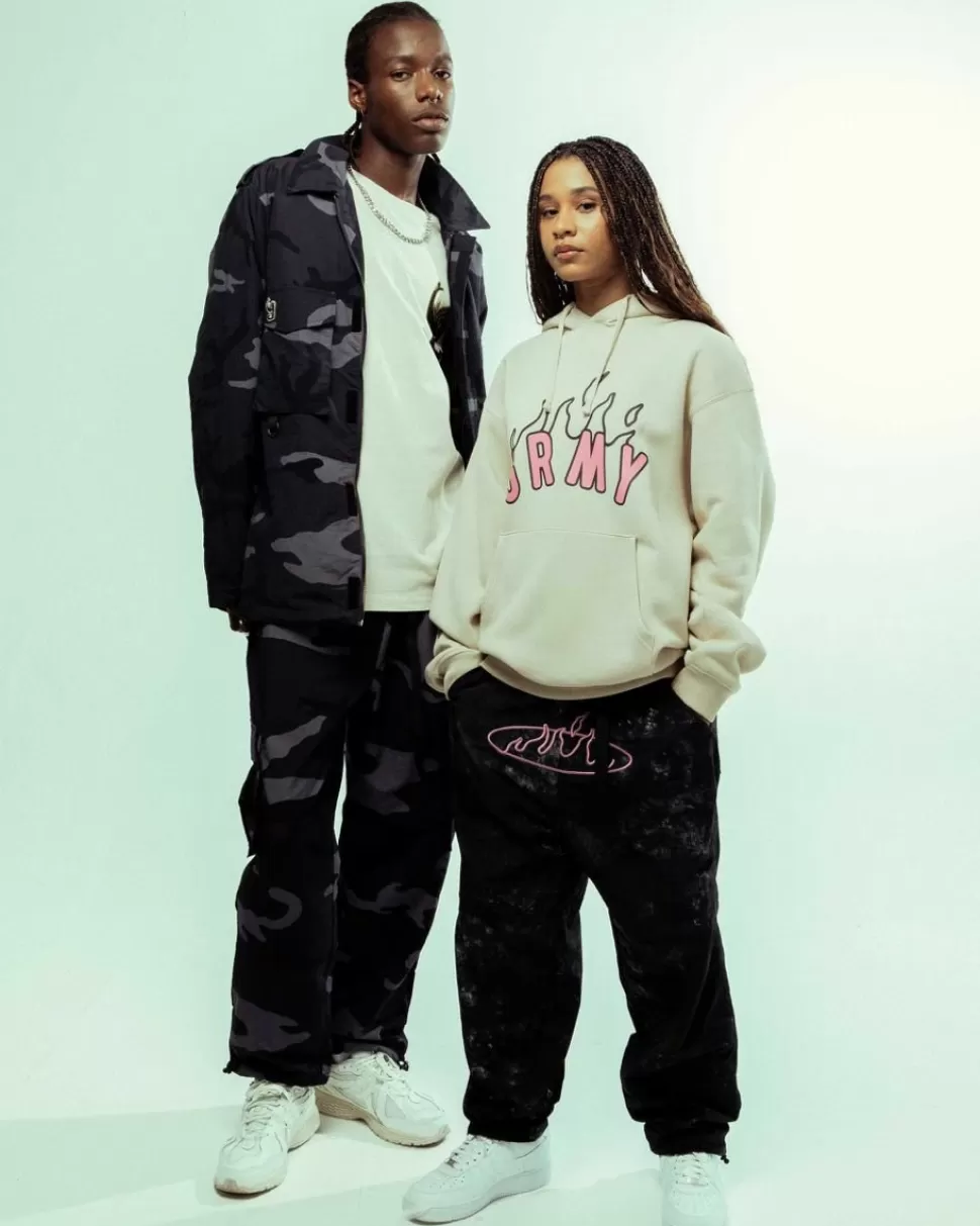 Pants*Grimey Pantalon Melted Stone Nylon Tie And Dye - Black - Fw23