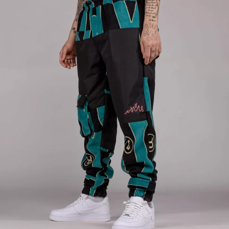 Pants*Grimey Pantalon Snow Fox All Over Print Polar Fleece - Blue - Winter L 22