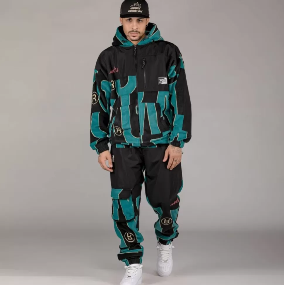 Pants*Grimey Pantalon Snow Fox All Over Print Polar Fleece - Blue - Winter L 22