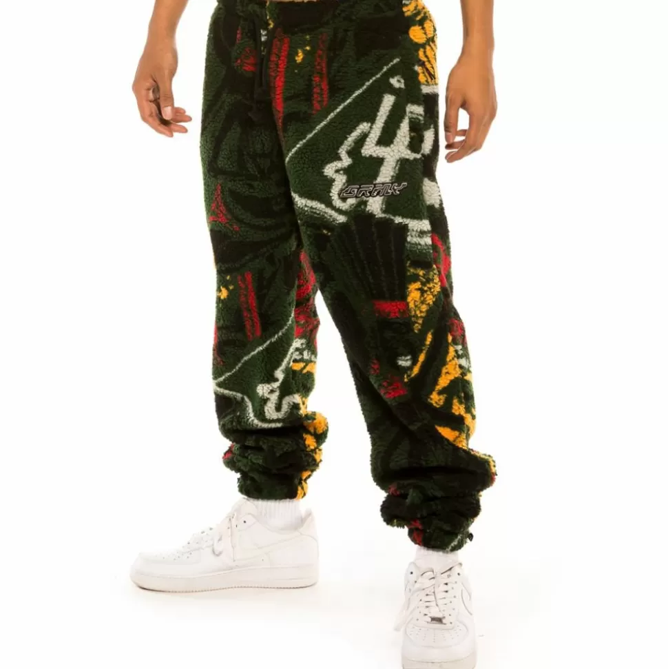 Pants*Grimey Pantalon "Space Lady All Over Jacquard" Sherpa - Orange - Winter 21