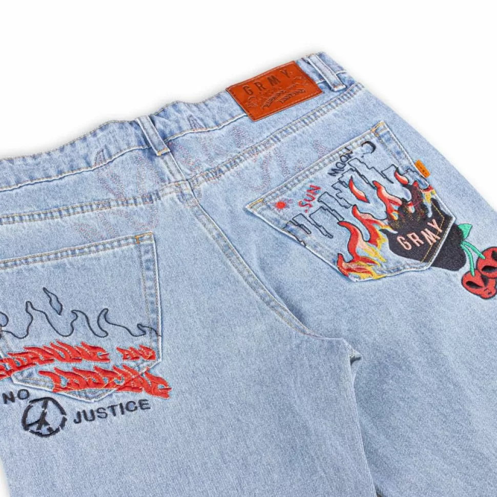 Pants*Grimey Pantalon Vaquero The Sweet Burn Regular - Washed Blue - Fw23