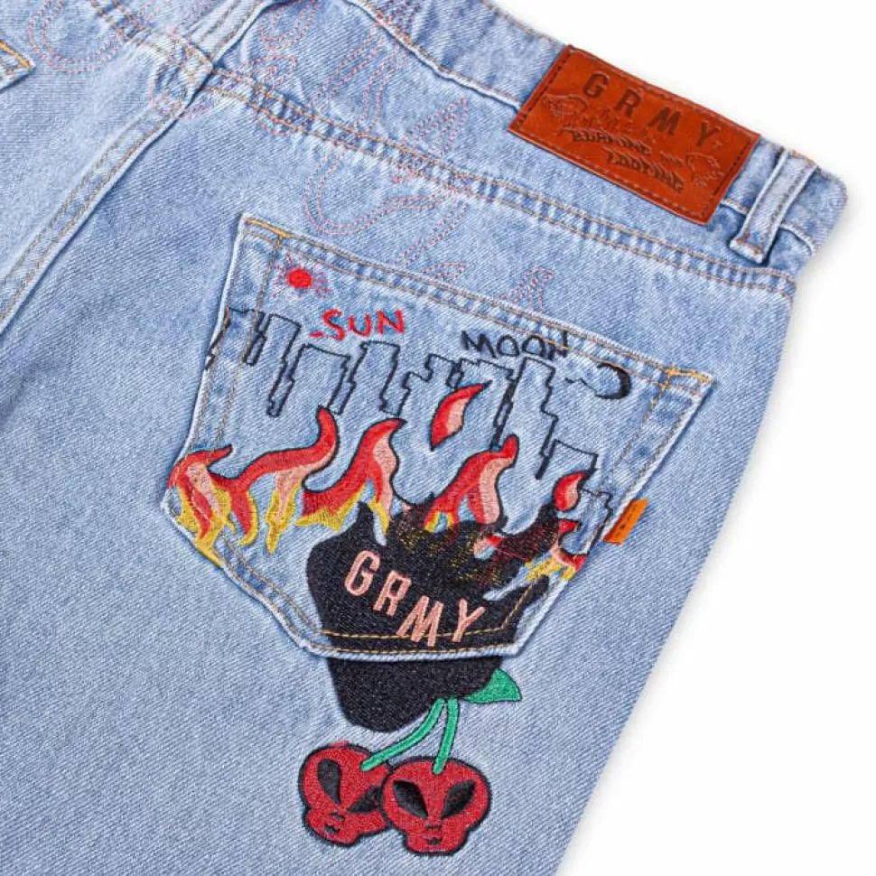 Pants*Grimey Pantalon Vaquero The Sweet Burn Regular - Washed Blue - Fw23