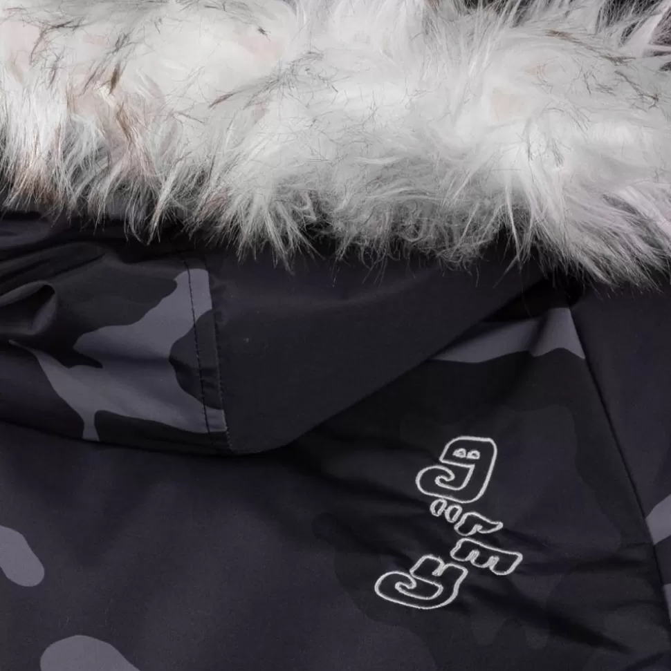 Recycled*Grimey Parka All Over Print Tusker Temple Puffer - Black - Fw23