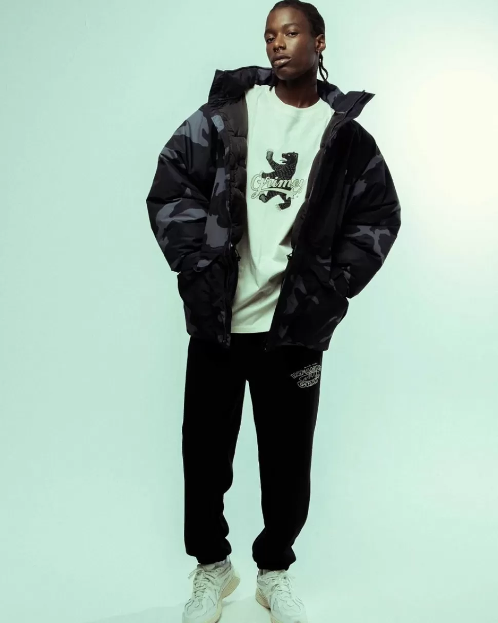 Recycled*Grimey Parka All Over Print Tusker Temple Puffer - Black - Fw23