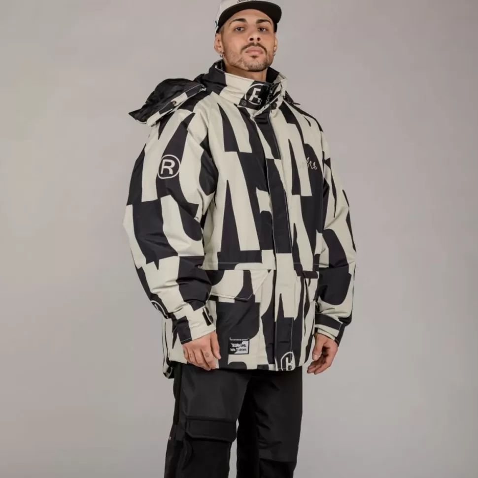 Jackets*Grimey Parka Snow Fox All Over Print - Black - Winter 22