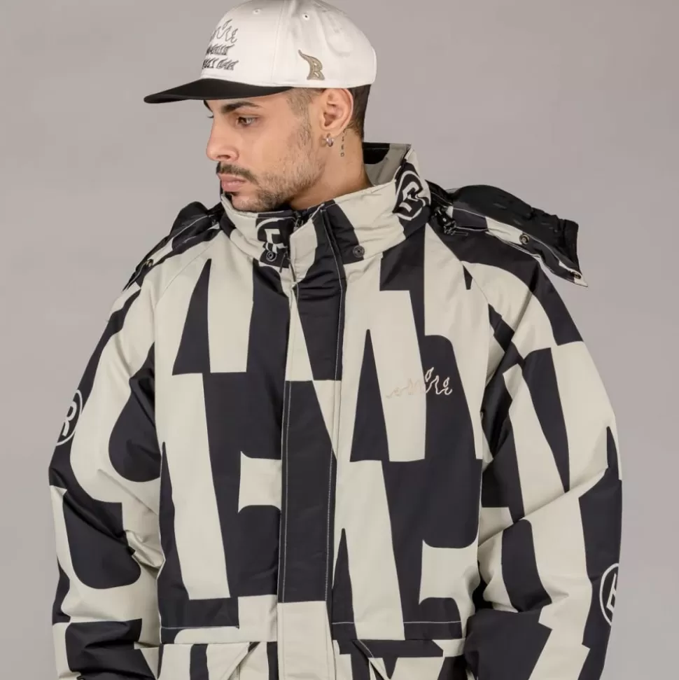 Jackets*Grimey Parka Snow Fox All Over Print - Black - Winter 22