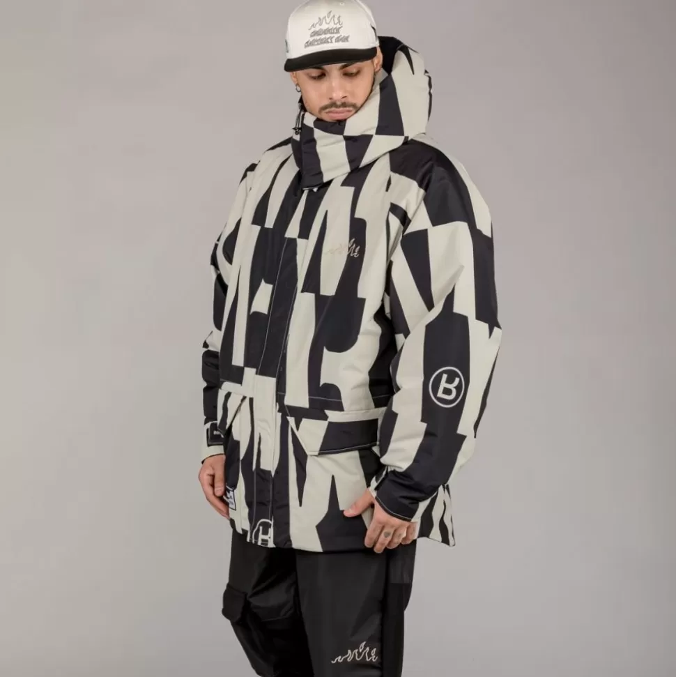 Jackets*Grimey Parka Snow Fox All Over Print - Black - Winter 22