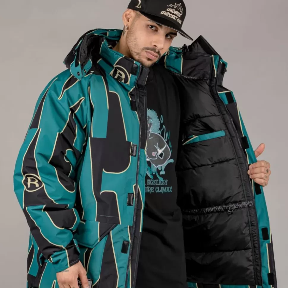 Jackets*Grimey Parka Snow Fox All Over Print - Blue - Winter 22