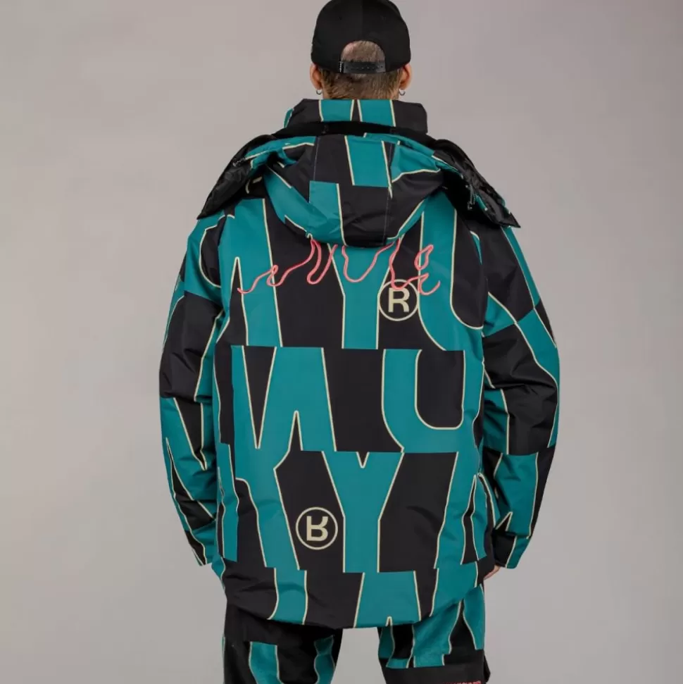 Jackets*Grimey Parka Snow Fox All Over Print - Blue - Winter 22
