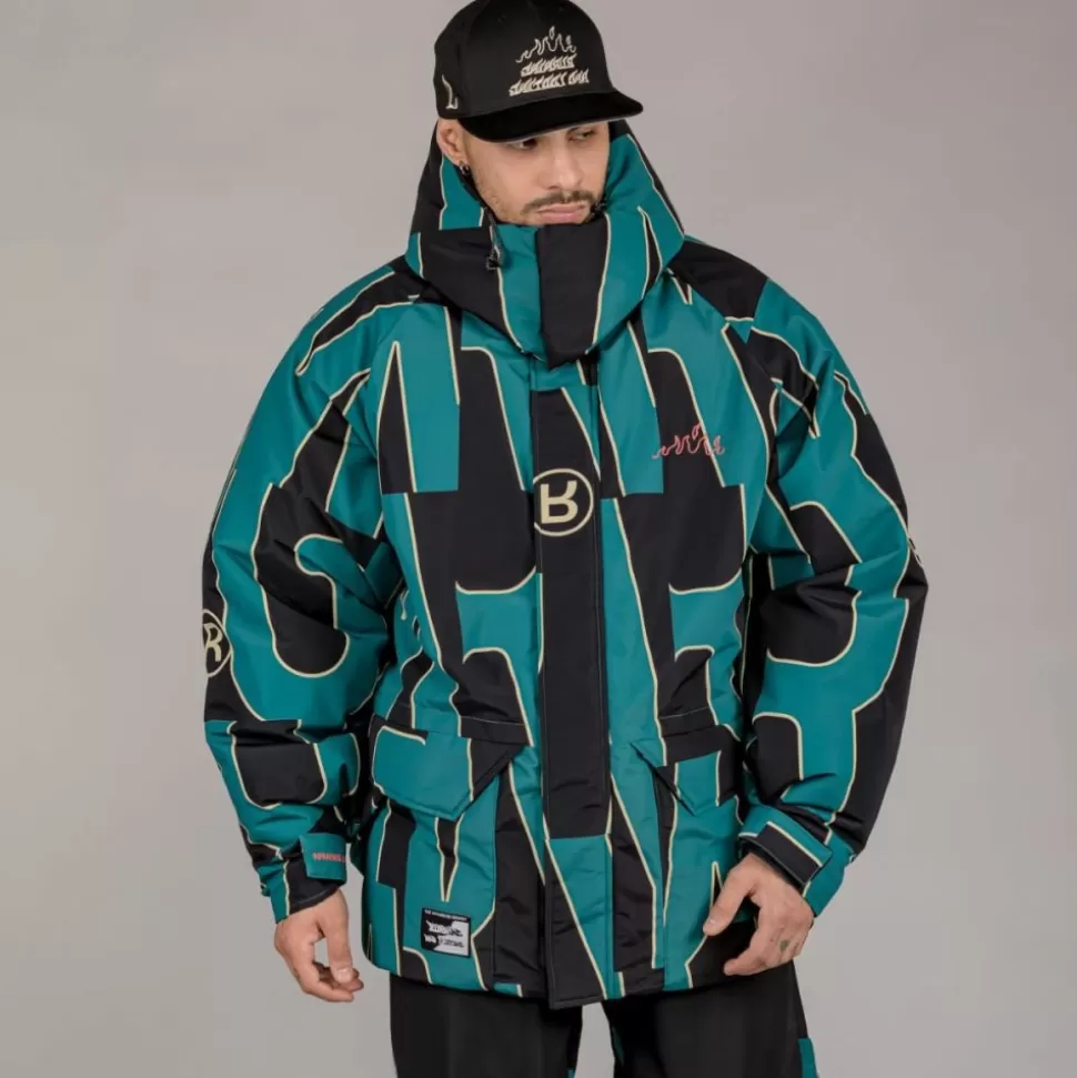 Jackets*Grimey Parka Snow Fox All Over Print - Blue - Winter 22