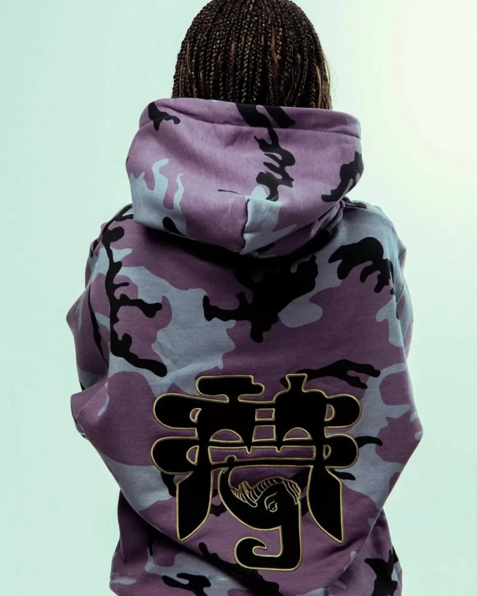 Sweatshirts*Grimey Sudadera Capucha All Over Print Tusker Temple Vintage - Purple - Fw23