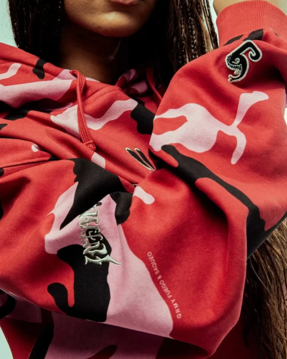 Sweatshirts*Grimey Sudadera Capucha All Over Print Tusker Temple Vintage - Red - Fw23