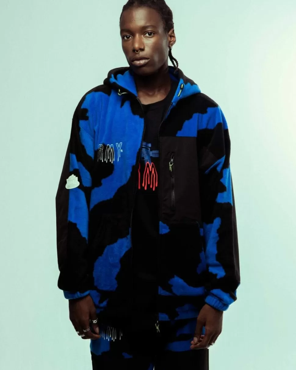 Jackets*Grimey Sudadera Capucha Back At You All Over Print Polar - Royal Blue - Fw23