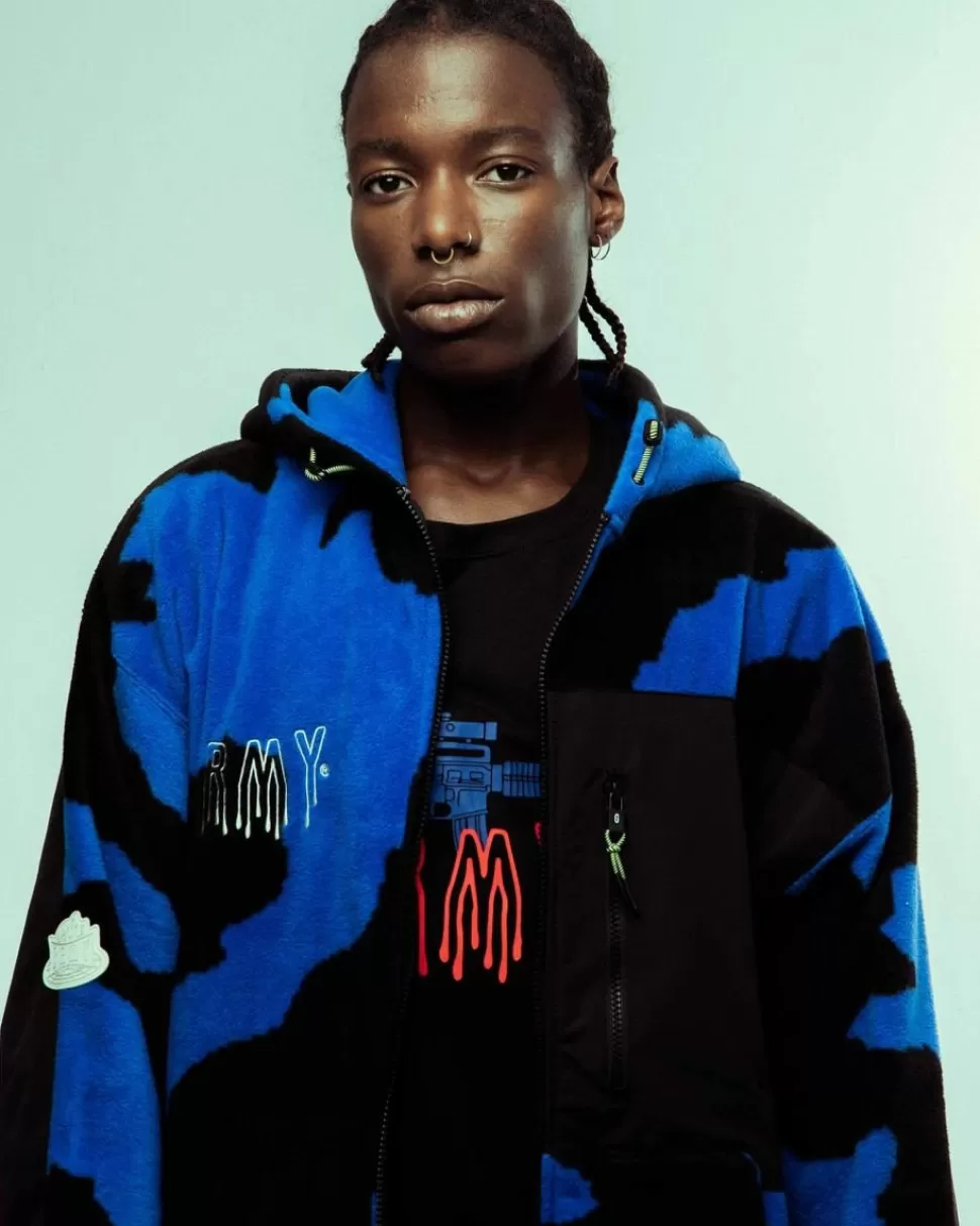 Jackets*Grimey Sudadera Capucha Back At You All Over Print Polar - Royal Blue - Fw23