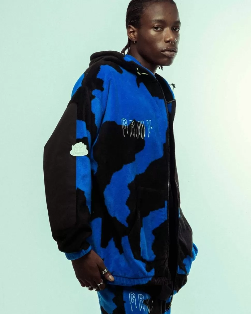 Jackets*Grimey Sudadera Capucha Back At You All Over Print Polar - Royal Blue - Fw23