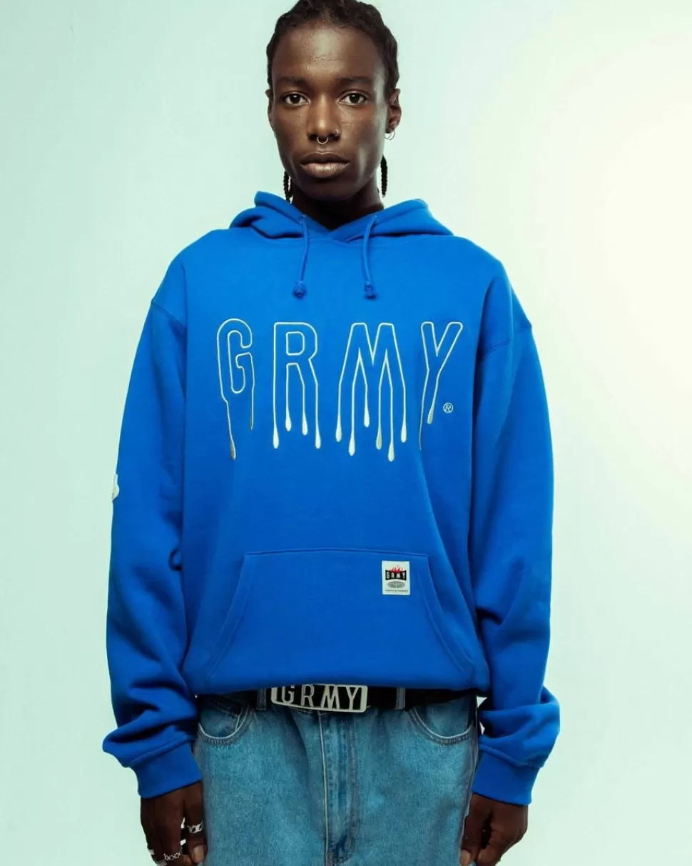 Sweatshirts*Grimey Sudadera Capucha Back At You Vintage - Royal Blue - Fw23