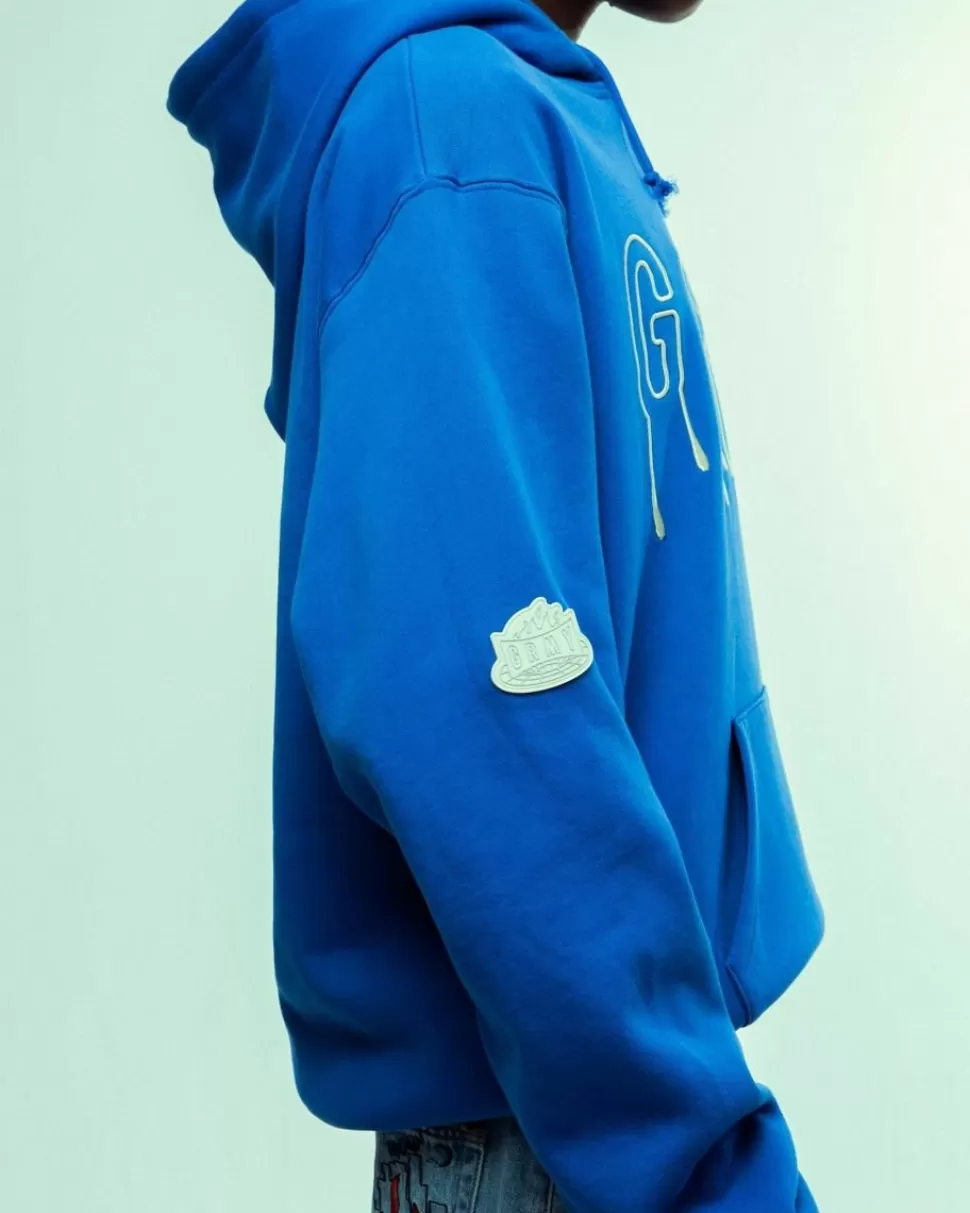 Sweatshirts*Grimey Sudadera Capucha Back At You Vintage - Royal Blue - Fw23