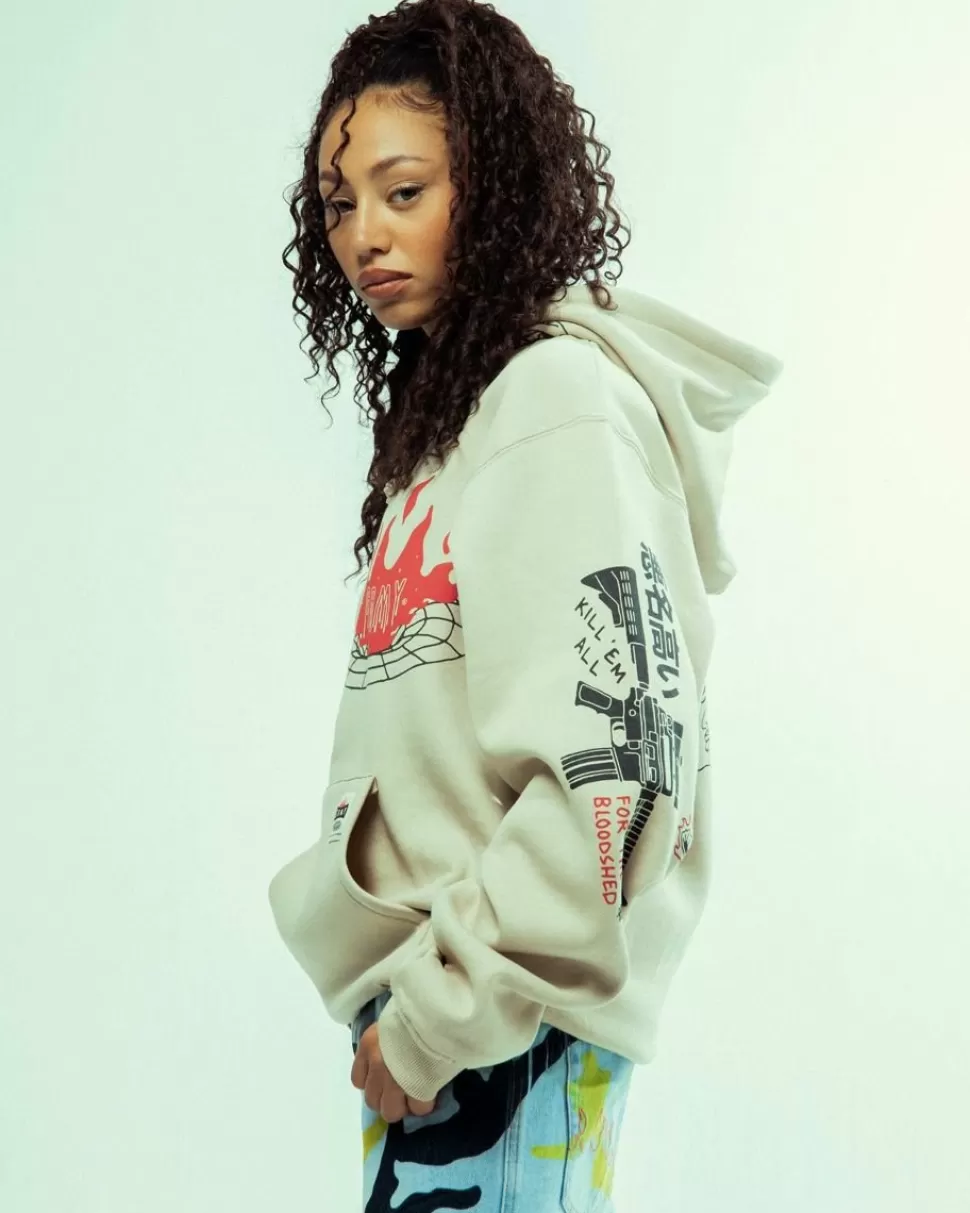 Sweatshirts*Grimey Sudadera Capucha Back At You Wide Hole Vintage - Cream - Fw23