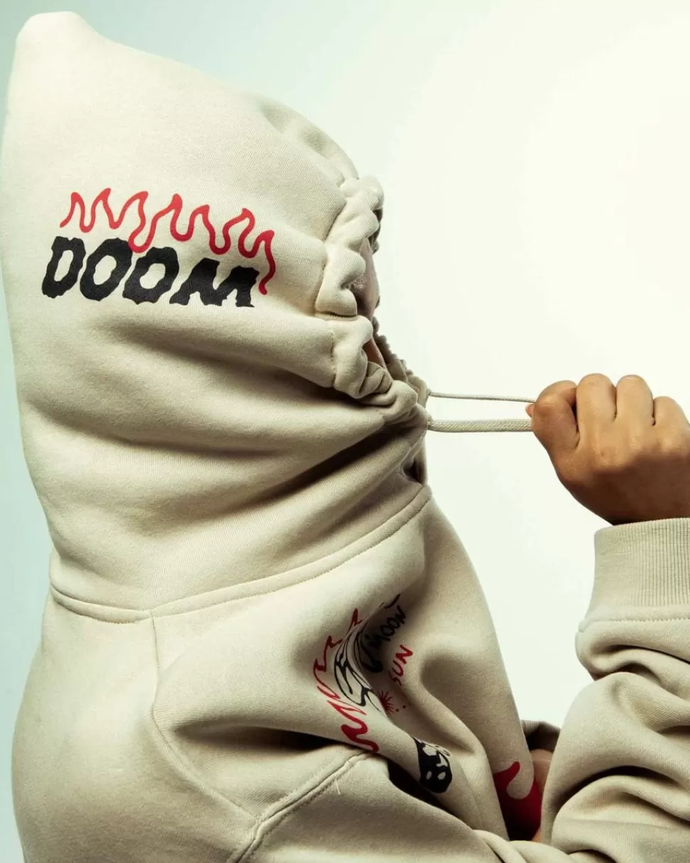 Sweatshirts*Grimey Sudadera Capucha Back At You Wide Hole Vintage - Cream - Fw23