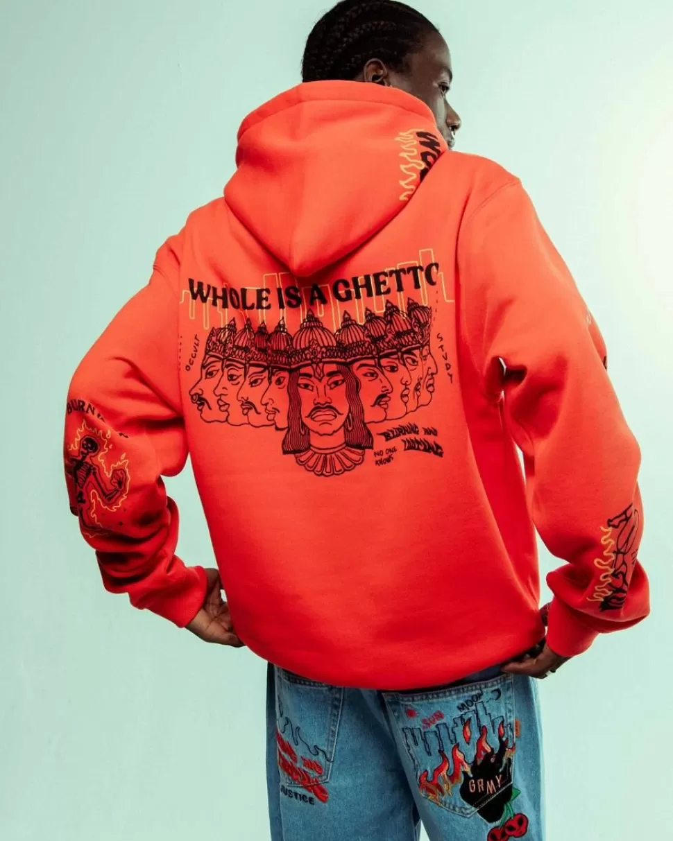 Sweatshirts*Grimey Sudadera Capucha Back At You Wide Hole Vintage - Red - Fw23