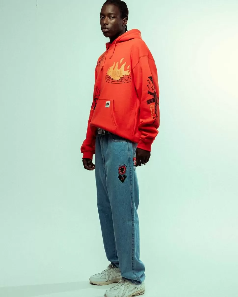Sweatshirts*Grimey Sudadera Capucha Back At You Wide Hole Vintage - Red - Fw23