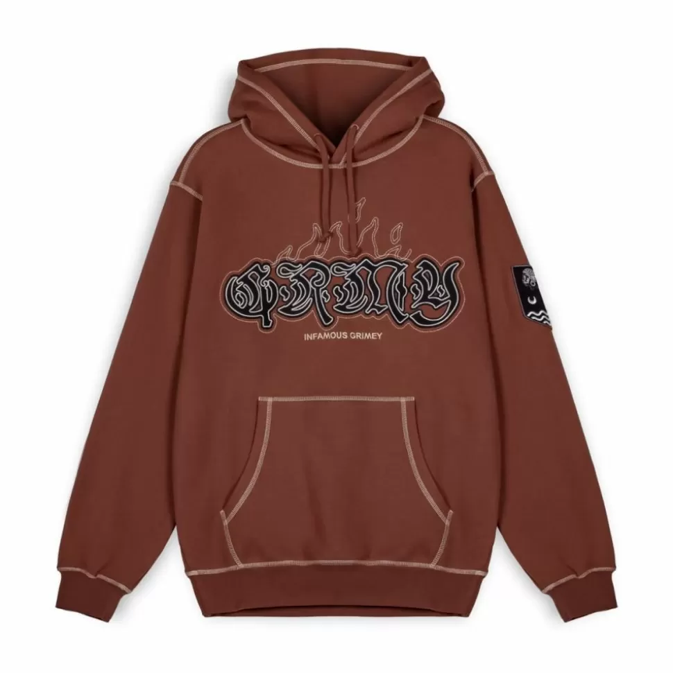 Sweatshirts*Grimey Sudadera Capucha Fire Route - Brown - Spring 23