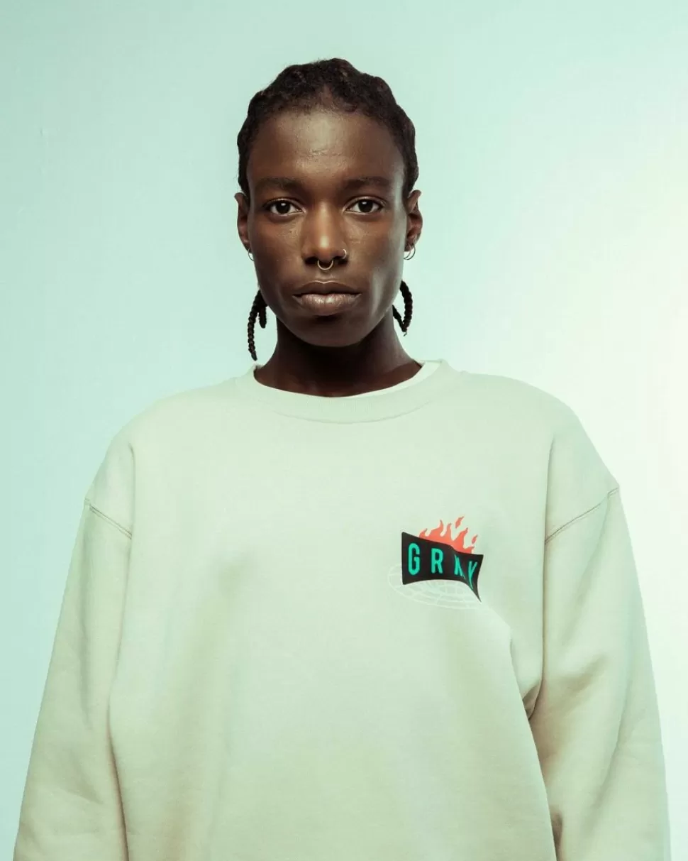 Organic*Grimey Sudadera Back At You Vintage - Cream - Fw23