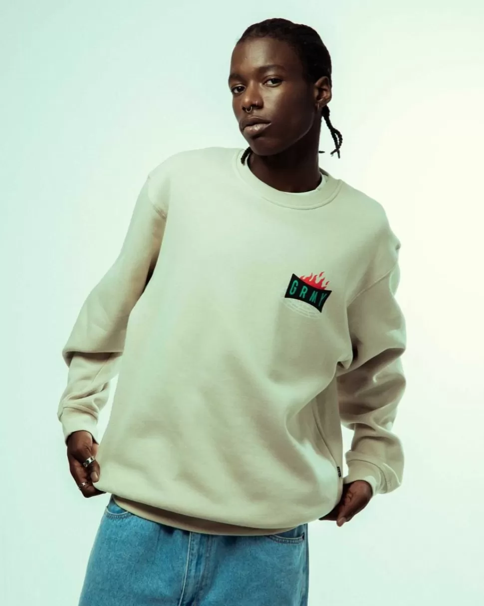 Organic*Grimey Sudadera Back At You Vintage - Cream - Fw23
