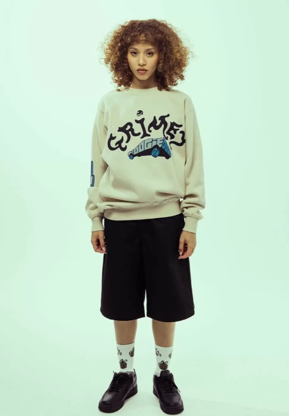 Organic*Grimey Sudadera Causing Panic The Charleston Blvd Vintage - Cream - Ss24
