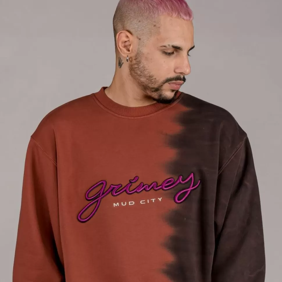 Sweatshirts*Grimey Sudadera "Dust Storm" Tie & Dye Crewneck - Brown - Fall 22