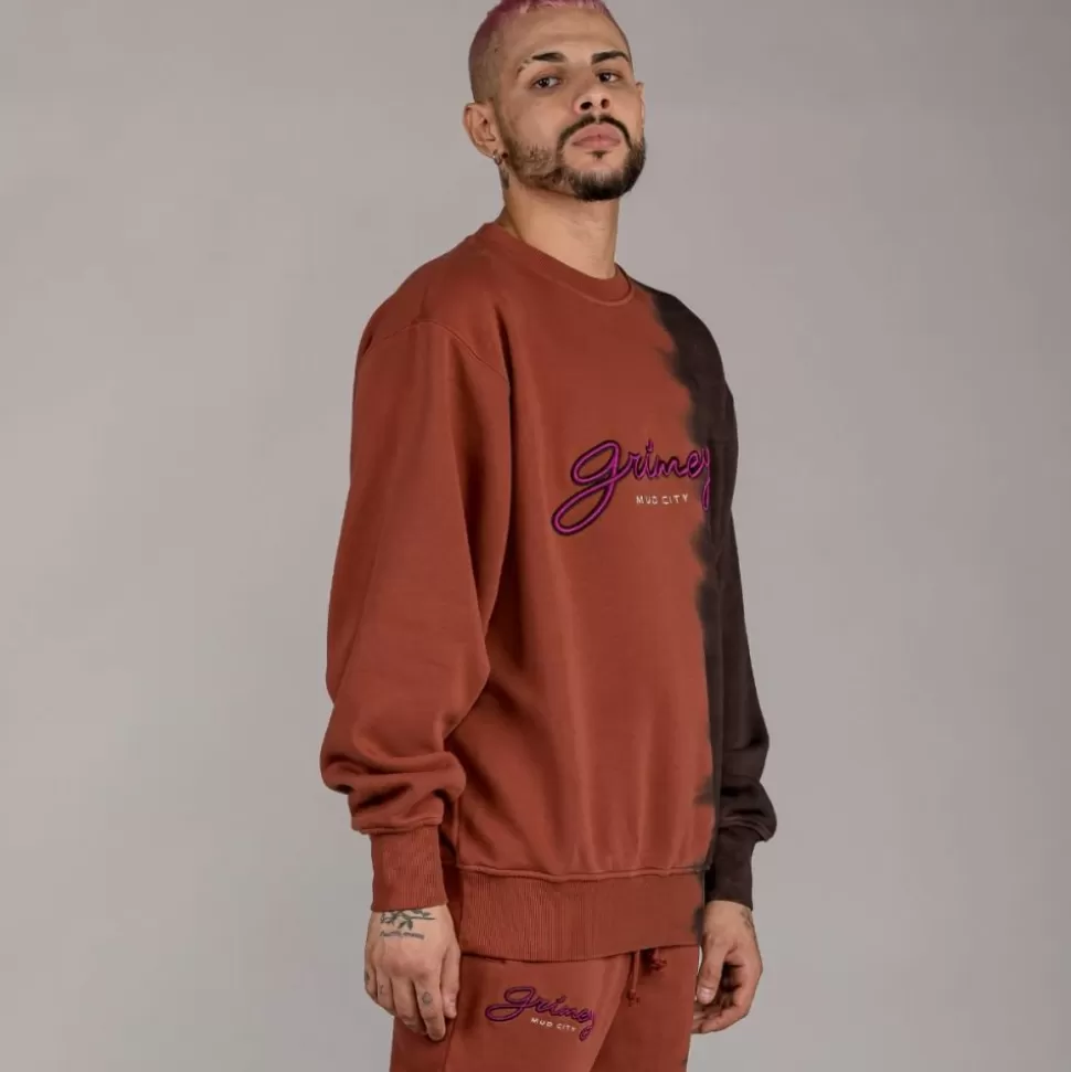 Sweatshirts*Grimey Sudadera "Dust Storm" Tie & Dye Crewneck - Brown - Fall 22
