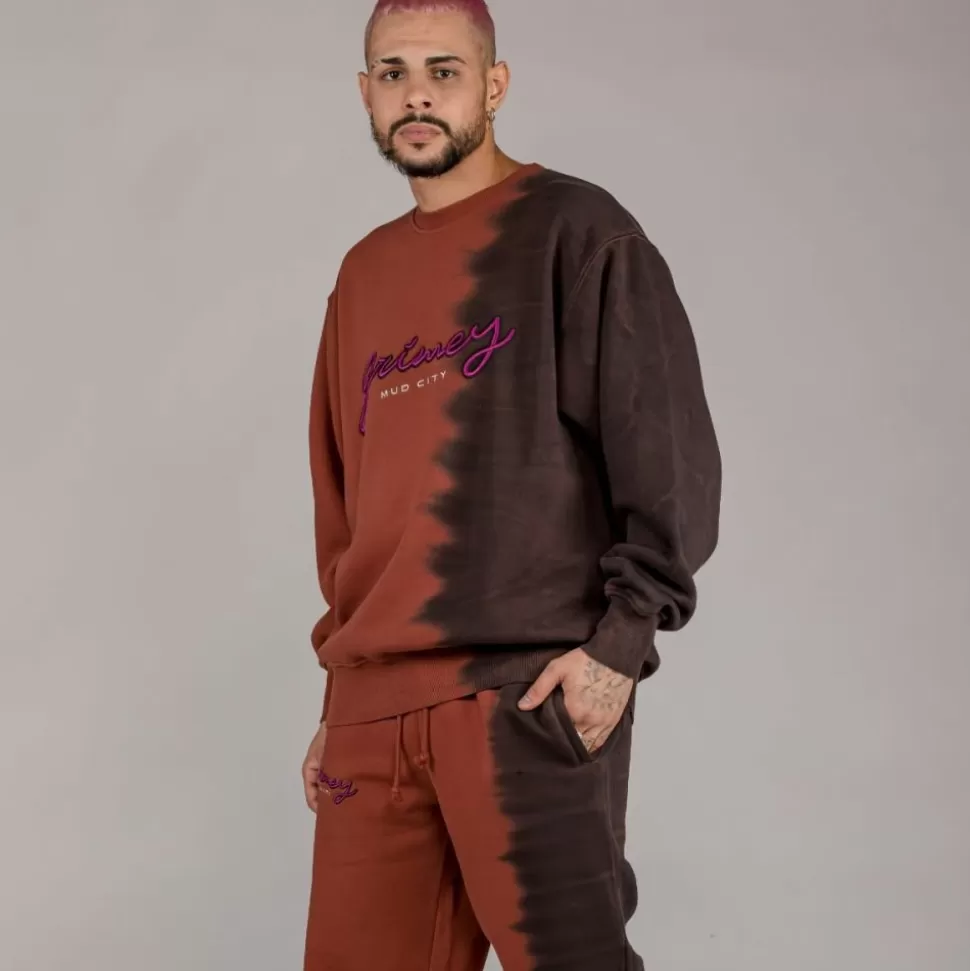 Sweatshirts*Grimey Sudadera "Dust Storm" Tie & Dye Crewneck - Brown - Fall 22