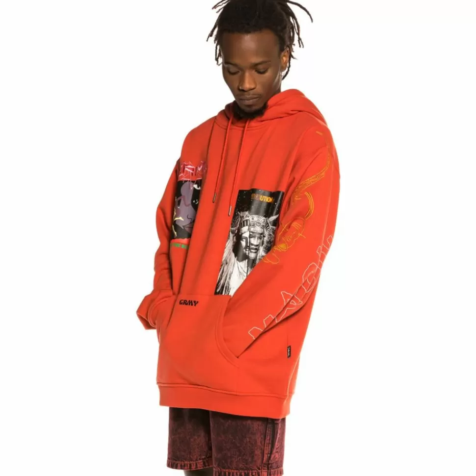 Sweatshirts*Grimey Sudadera "Liveution Magic 4 Resistance" Hoodie - Red - Spring 21