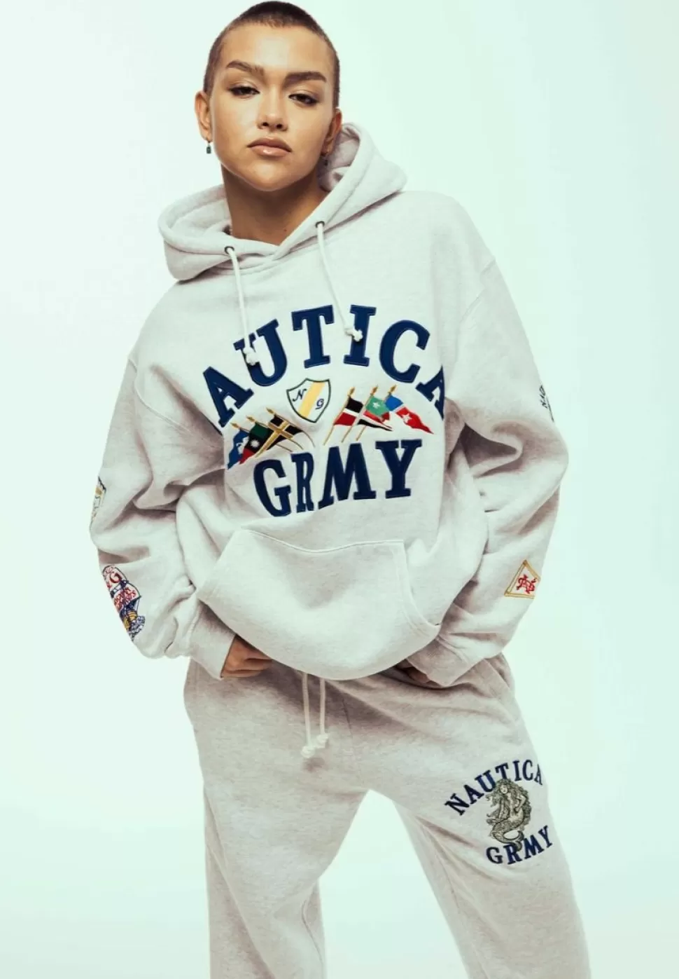 Ss24*Grimey Sudadera Mighty Harmonist Nautica X Grmy - Sport Grey - Ss24