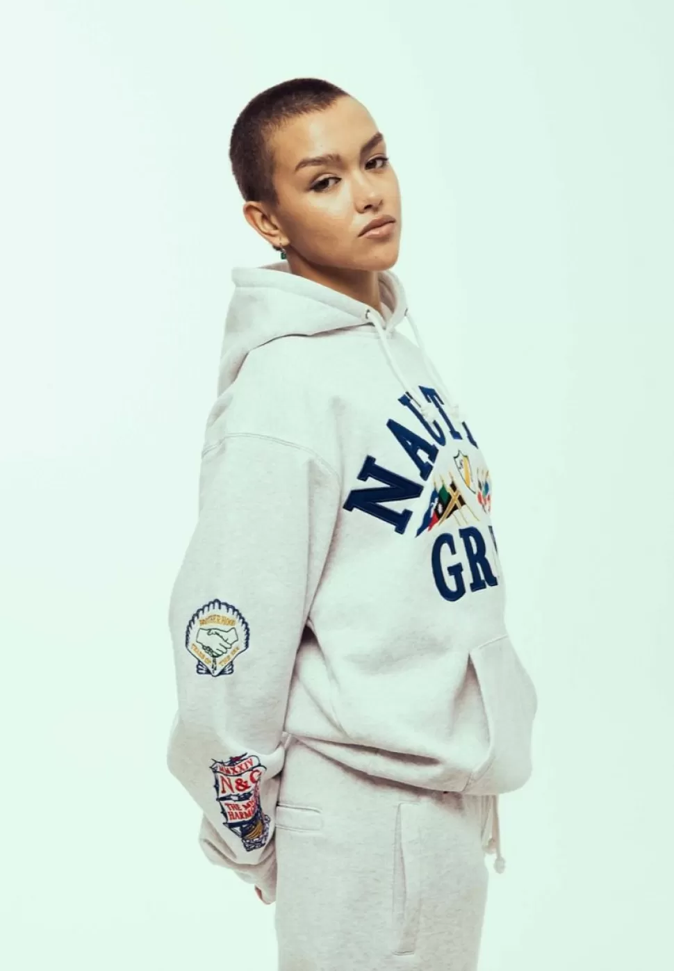 Ss24*Grimey Sudadera Mighty Harmonist Nautica X Grmy - Sport Grey - Ss24