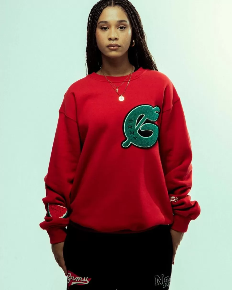 Sweatshirts*Grimey Sudadera Nablus Vintage Crewneck - Dark Red - Fw23